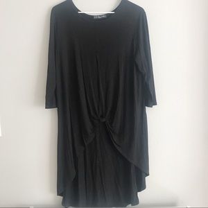 Knotted Front High Low Shirt